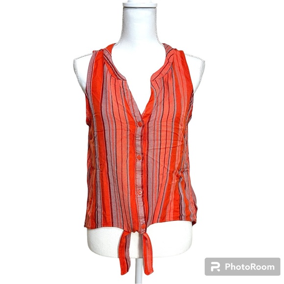 Sanctuary Striped Front Tie Sleeveless Top - Picture 2 of 14